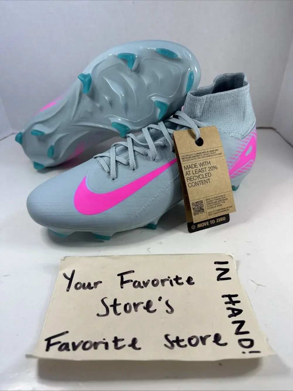 Nike Zoom Mercurial Superfly 10 Pro FG Soccer Prism HF9433-301 Men's Size 10.5